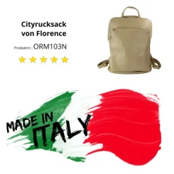 Florence Rucksack Damen Echtleder Cityrucksack taupe ORM103N