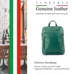 Florence Rucksack Damen Echtleder Cityrucksack grün OTF610G