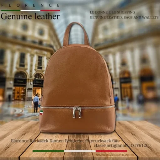 Florence Rucksack Damen Echtleder Cityrucksack tan OTF612C