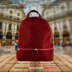 Florence Rucksack Damen Echtleder Cityrucksack dunkelrot OTF612D