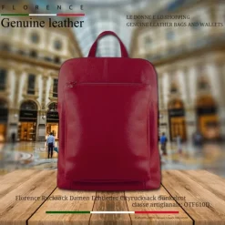 Florence Rucksack Damen Echtleder Cityrucksack dunkelrot OTF610D