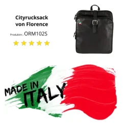 Florence Rucksack Damen Echtleder Cityrucksack schwarz ORM102S