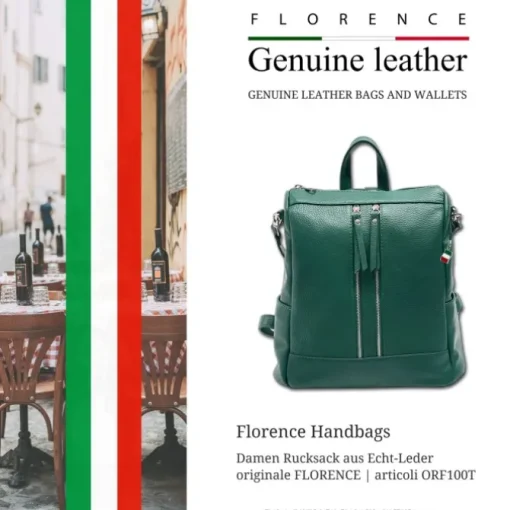 Florence Rucksack Damen Echtleder Cityrucksack türkis ORF100T
