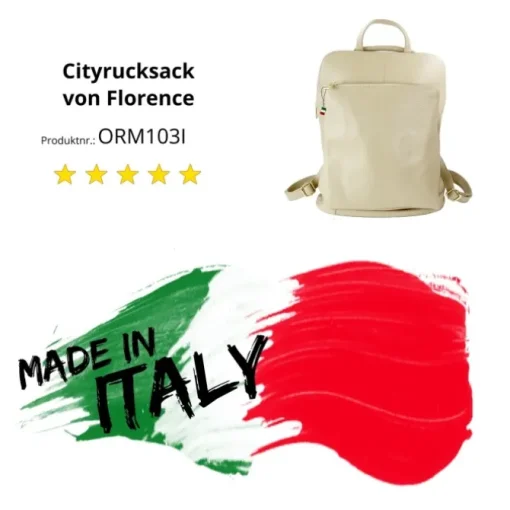 Florence Rucksack Damen Echtleder Cityrucksack beige ORM103I