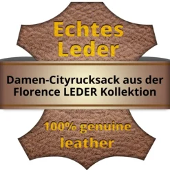 Florence Rucksack Damen Echtleder Cityrucksack braun OTF612N