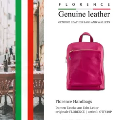 Florence Rucksack Damen Echtleder Cityrucksack fuchsia OTF610P