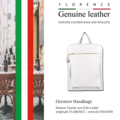 Florence Rucksack Damen Echtleder Cityrucksack weiß OTF610W