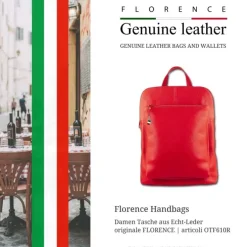 Florence Rucksack Damen Echtleder Cityrucksack rot OTF610R