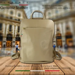 Florence Rucksack Damen Echtleder Cityrucksack taupe ORM103N