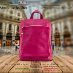 Florence Rucksack Damen Echtleder Cityrucksack fuchsia OTF610P