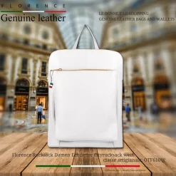 Florence Rucksack Damen Echtleder Cityrucksack weiß OTF610W