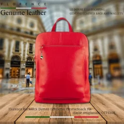 Florence Rucksack Damen Echtleder Cityrucksack rot OTF610R