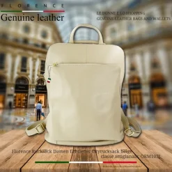 Florence Rucksack Damen Echtleder Cityrucksack beige ORM103I