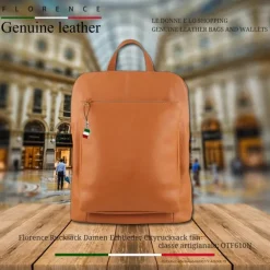 Florence Rucksack Damen Echtleder Cityrucksack tan OTF610N