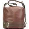 Florence ,Rucksack wandelbar Damen Handtasche Leder braun OTF104N