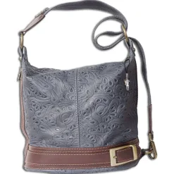 Florence ,Rucksack wandelbar Damen Handtasche Leder grau OTF104K