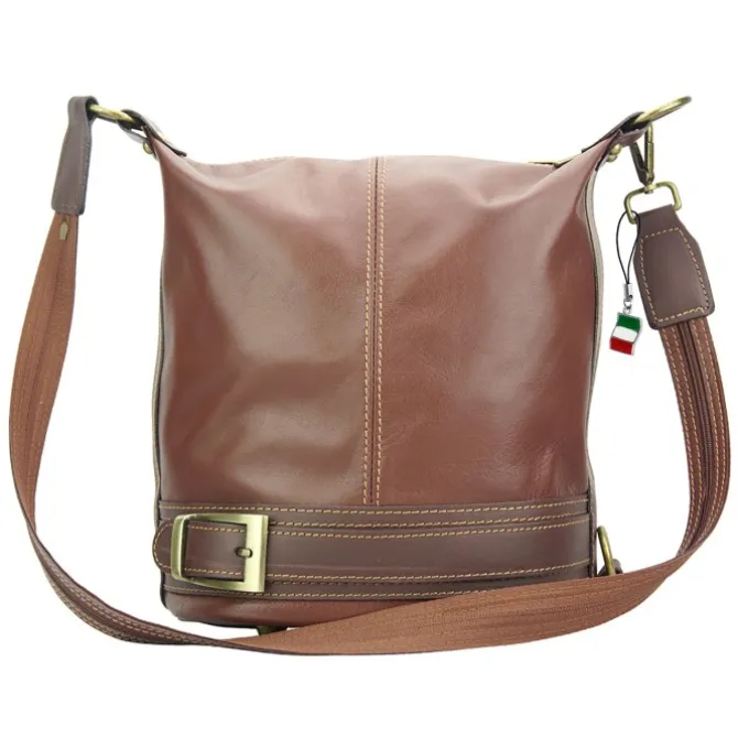 Florence ,Rucksack wandelbar Damen Handtasche Leder braun OTF104N