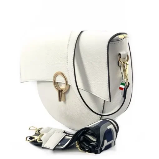 Florence Satteltasche Echtleder Damen weiß OTF824W