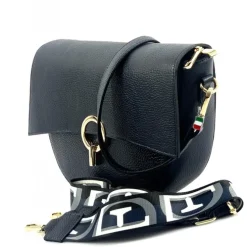 Florence Satteltasche Echtleder Damen schwarz OTF824S