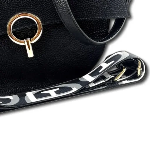 Florence Satteltasche Echtleder Damen schwarz OTF824S
