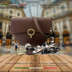 Florence Satteltasche Echtleder Damen dunkelbraun OTF824N