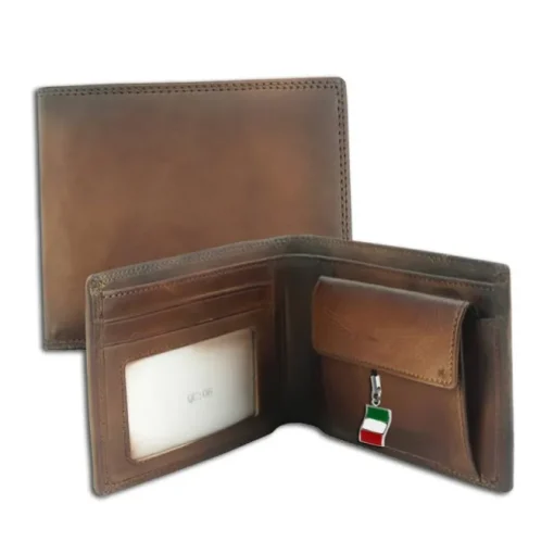 Florence Vintage Portemonnaie echtes Leder braun Brieftasche OPF100N