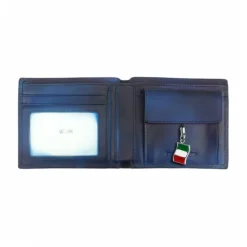 Florence Vintage Portemonnaie echtes Leder blau Brieftasche OPF100B