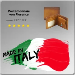 Florence Vintage Portemonnaie Echtleder cognac Brieftasche OPF100C