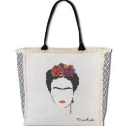Frida Kahlo Damen Henkeltasche Canvas Tasche natur, schwarz OTI800N