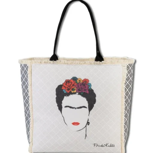 Frida Kahlo Damen Henkeltasche Canvas Tasche natur, schwarz OTI800N