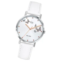 Girl Only GO Damenuhr Analog Quarzuhr mit Lederarmband weiß UGO699346
