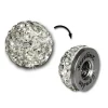 Glitzerkugel weiß für Sterlinx London Shamballa Armband SHB00W