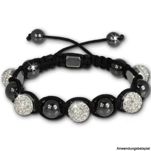 Glitzerkugel weiß für Sterlinx London Shamballa Armband SHB00W