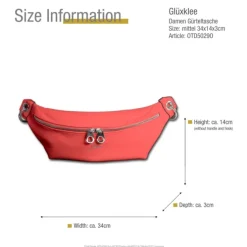 Glüxklee Gürteltasche Bauchtasche koralle Kunstleder Damen OTD5029O