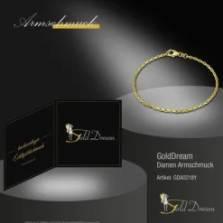 GoldDream Armband Anker diamantiert 333 Gold 18,5cm 8 Karat GDA0218Y