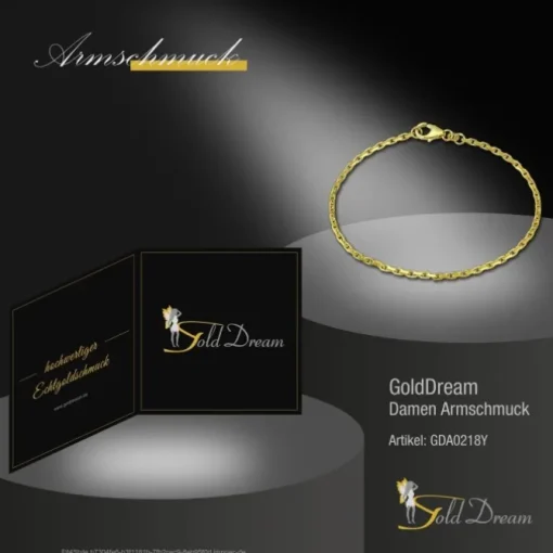 GoldDream Armband Anker diamantiert 333 Gold 18,5cm 8 Karat GDA0218Y