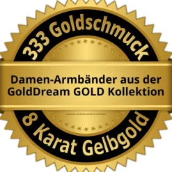 GoldDream Armband Anker diamantiert 333 Gold 18,5cm 8 Karat GDA0218Y