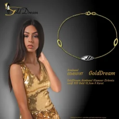 GoldDream Armband Glamour Zirkonia weiß 333 Gold 18,5cm 8 Karat GDA5018T