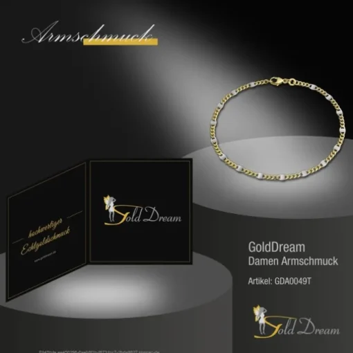 GoldDream Armband Plättchen 333 Gelbgold Damen 19cm 8 Karat GDA0049T