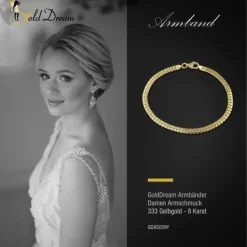 GoldDream Armband Square 333er Gold 19,5cm 8 Karat Damen GDA5059Y