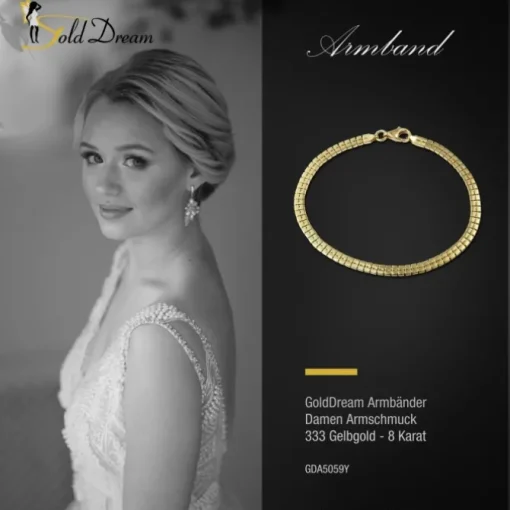 GoldDream Armband Square 333er Gold 19,5cm 8 Karat Damen GDA5059Y