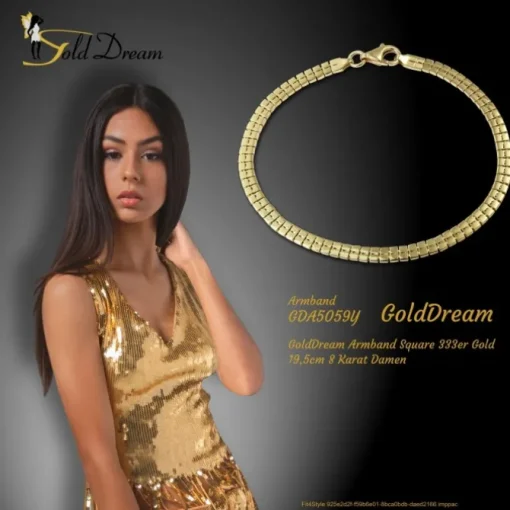 GoldDream Armband Square 333er Gold 19,5cm 8 Karat Damen GDA5059Y