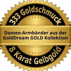 GoldDream Armband Tigerauge hohl 333 Gold 19cm 8 Karat GDA0339Y