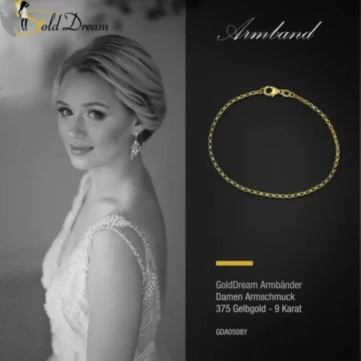 GoldDream Armband Zopf 375 Gelbgold Damen 18cm GDA0508Y