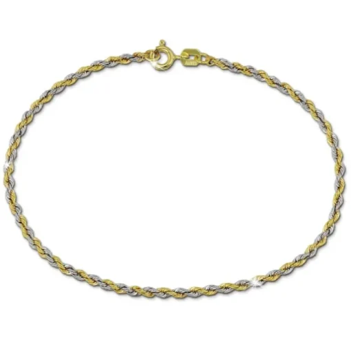 GoldDream Armband Zopf bicolor 333 Gold 19cm 8 Karat GDA0529T