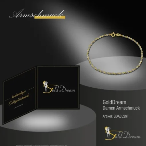 GoldDream Armband Zopf bicolor 333 Gold 19cm 8 Karat GDA0529T