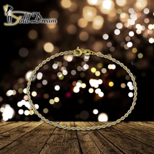 GoldDream Armband Zopf bicolor 333 Gold 19cm 8 Karat GDA0529T