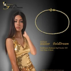 GoldDream Armband Zopf bicolor 333 Gold 19cm 8 Karat GDA0529T