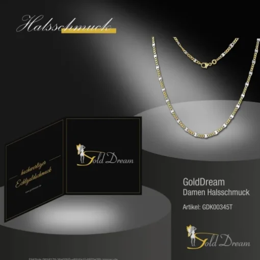GoldDream Collier Kette Plättchen 333 Gelbgold Damen 45cm GDK00345T