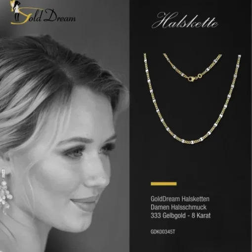 GoldDream Collier Kette Plättchen 333 Gelbgold Damen 45cm GDK00345T